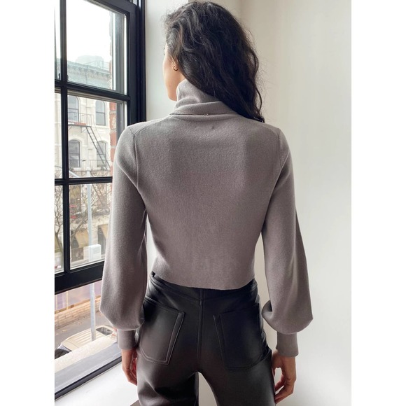Aritzia Wilfred Rebecca Cropped Turtleneck Sweater Size S - Picture 2 of 11